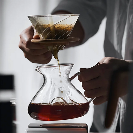 ABZV-Glass Carafe Sharing Pot 450Ml Brew Coffee Utensil Water Level Display Mark Maker Accessory A