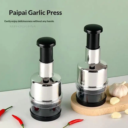 Hand Manual Mincer Garlic Press Chopper Vegetable Slicer 304 Stainless Steel Garlic Press Crusher Onion Cutter Kitchen Tool