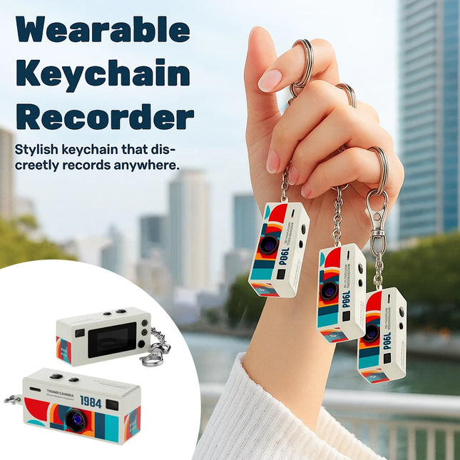 Magecam Digital Camera 0.96 Inch Keychain Camera Retro Support Memory Card 1080P Very Small Camcorder Video Recorder with Flash
