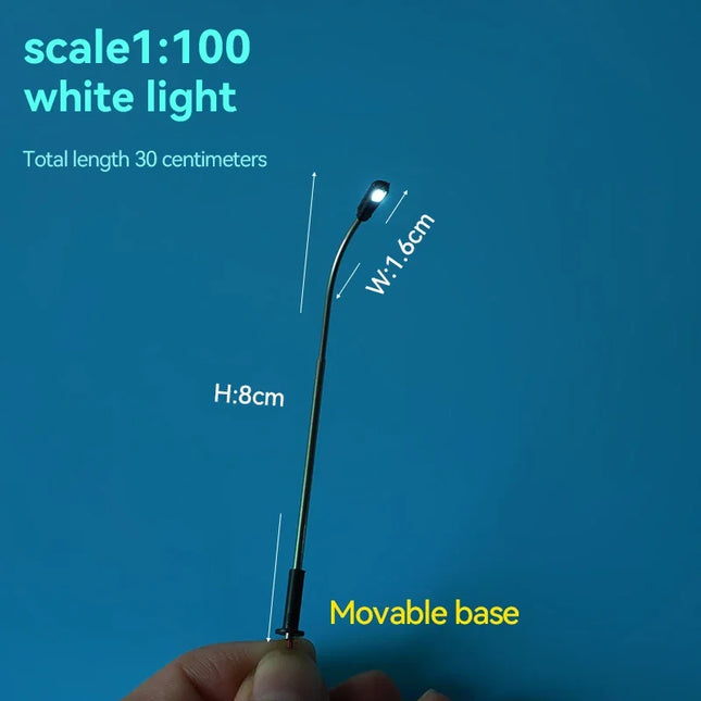 10pcs HO Scale Street Light 3V DIY LED Miniature Lights  Head White/Warm White Light Railway Train Layout Lamp