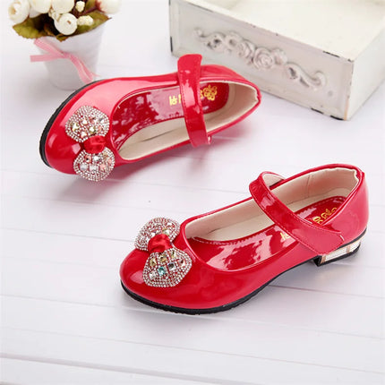 Girls Shoes 2021 Newly Arrived Infant Kids Baby Girls Crystal Bling Bowknot Single Princess Shoes Sandals Girls Sandals Shoe Red