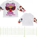 120 cm / Long sleeve tee new zealand style relaxed fit faux two-piece design white
