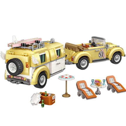 LOZ Beetle Station Wagon RV Small particle 2228PCS creative children's adult building blocks educational toy