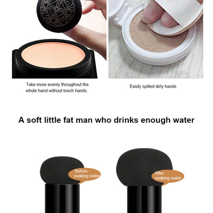 Air Cushion CC Cream Mushroom Head Foundation Moisturizing Long Lasting Face Comestics Natural Brighten Face Base Tone Make Up
