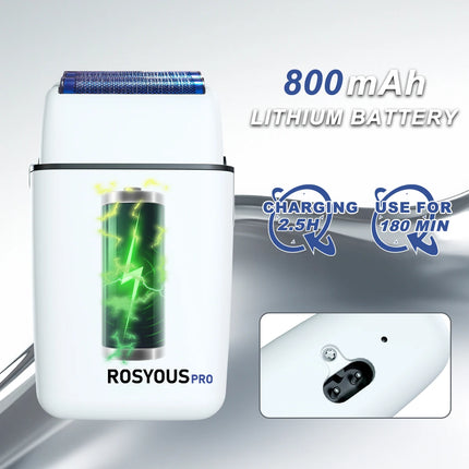 ROSYOUS RS620 Professional Shaver 10000RPM Double Foil  for Men Beard Trimmer Professional Hair Cutting Machine