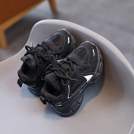 Spring and Autumn Children Sports Shoes Unisex Kids Sneakers Mesh Upper Breathable Basketball Shoes Tennis Casual Flats Footwear