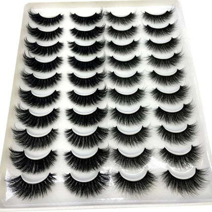20 pairs 3D Mink Lashes Natural False Eyelashes Dramatic Volume Fake Lashes Makeup Eyelash Extension Silk Eyelashes