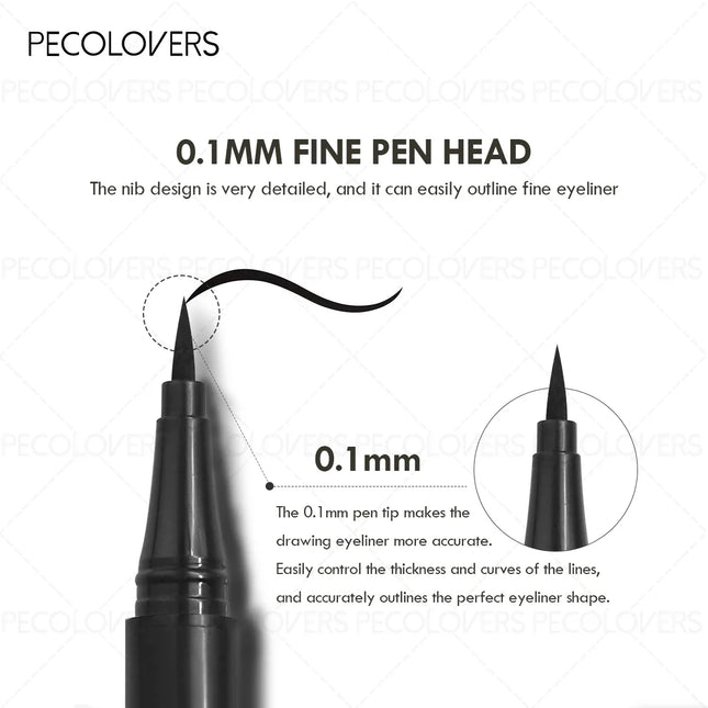 1 Set 3 Pcs Black Liquid Eyeliner Pen, Waterproof High Pigmented, Easy To Color, for All Eye Shapes, Natural Eye Makeup Finish