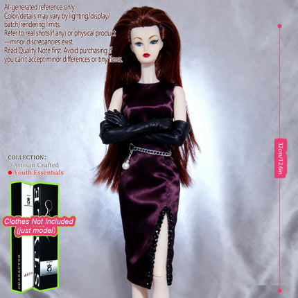 12.6in 1/6 Ball-Jointed BJD/MJD - 12-Joint Posable, Realistic Skin, Collector’s Premium Gift (Figure Only)