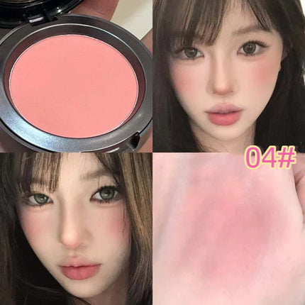 Monochrome Blusher Palette Matte Warm Brown Red Cheek Tint Face Contouring Waterproof Cosmetics Rouge Powder Soft Natural Makeup