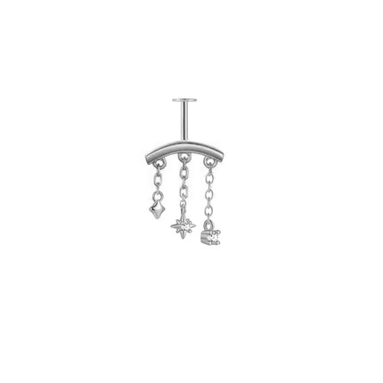 CANNER 1PC 925 Sterling Silver Chain Tassel Piercing Earrings Chain Charm Accessories For Woman Shiny Earring Fine Jewelry Gift