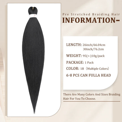 Pre-stretched Synthetic Braiding Hair Ombre Professional Easy  Hot Water Setting Soft  Crochet Braid Hair  Extensions