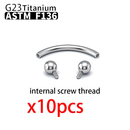 Wholesale G23 Titanium 10PCS Labret Lip Stud Piercing Eyebrow Body Jewelry Nose Ring C rod  For Women Septum Piercing