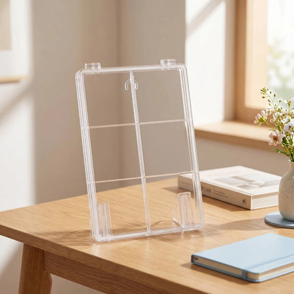 Tabletop Display Case with Compartments Transparent Acrylic Display Case with Stand Organizer Dustproof Sturdy for Collectors