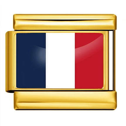 World Flag Range National Flag Bracelet Golden Module Italian Bracelet Charm Links Fit 9mm Stainless Steel DIY Making Jewellry
