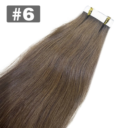 Tape in Hair Extensions Brazilian Hair 100% Remy Human Hair Extensions 20 Pcs for Women Skin Weft Adhesive Glue On For Salon
