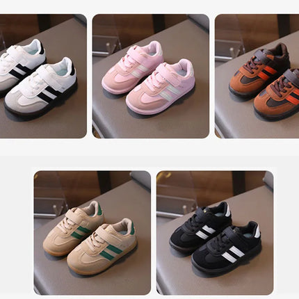 PU Leather Sport Shoes For Children Soft-soled Waterproof Girl's Sneakers Ergonomics Anti-slippery Toddler Shoes For Kids