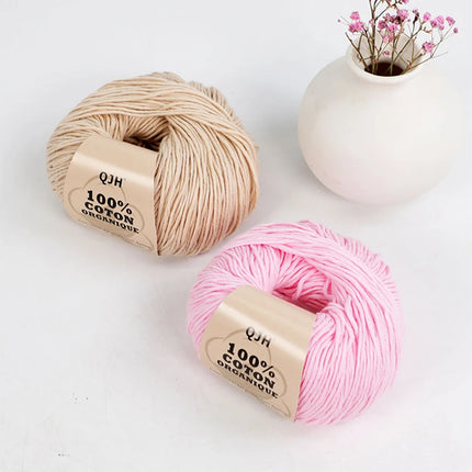 3PCS 100% Organic Cotton Yarn Machine Washable For Adult Baby Sweaters/Gloves/Scarves/Hats Etc. 50 gr (1.76 oz) 125 m (136 yrd)