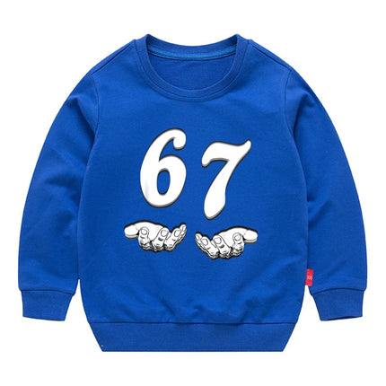 67 Six Seven Funny Digital Print Sweatshirt For Boys Girls 3-12Years Kids Cartoon Sports Hoodie Caual long Sleeve Tshirt