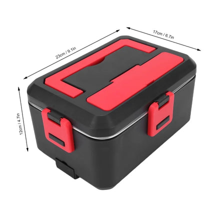 1.8L Portable Electric Lunch Box Food Warmer 304 Stainless Steel Dishwasher Safe For Home Car Office Use