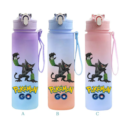 750ML Pokemon Gradient Color Plastic Drinking Bottle Water Bottle Hiking  Outdoor Large Capacit Portable Drink Bottles Cup
