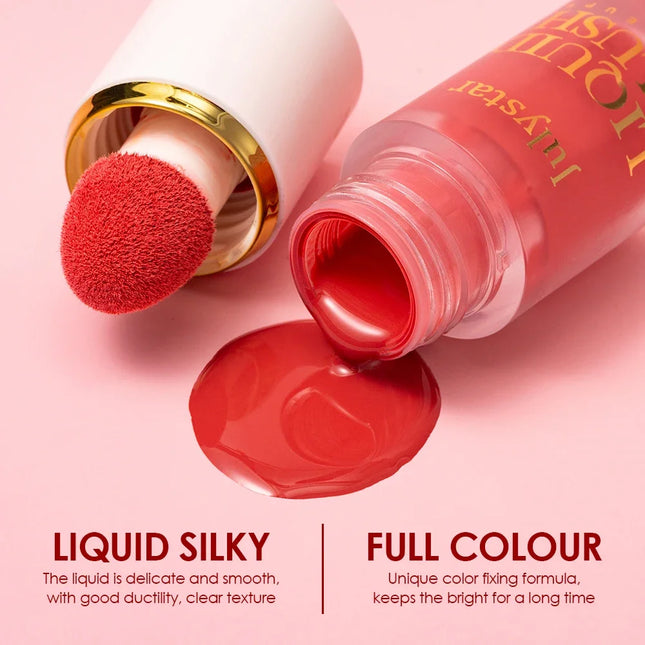 6 Color liquid powder blusher is durable and natural, easy to mix, light in texture, suitable for all skin colors, and suitabl
