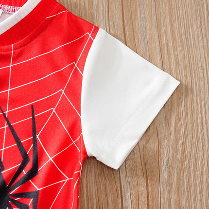 Newborn Clothes Splicing Spider Handsome And Comfortable Soft Boy And Girl Summer Short Sleeved Baby Jumpsuit