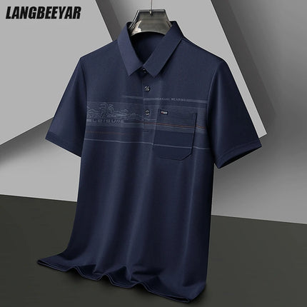Top Grade Business Designer Summer Polo Shirt Men New Regular Stretch Brand Short Sleeve Casual Luxury Fashions Men Clothes
