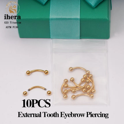 10PCS G23 Titanium Eyebrow Piercing Jewelry Nose Septum Piercing Ring C Rod 16G ASTM F136 Women Labret Lip Stud Wholesale
