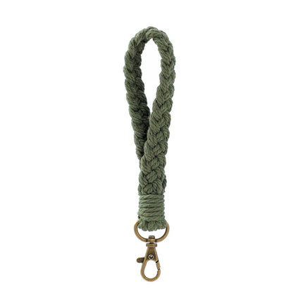 Soft Cotton Rope Keychain Boho Handmade Wristlet Bracelet Key Chain Long Weaving Wrist Lanyard Car Key Holder for Women Gift