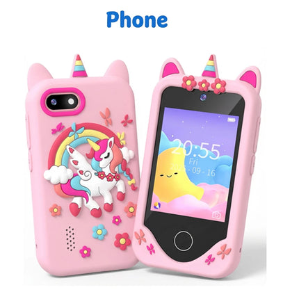 Smartphone Toy Kids with 44 Puzzle Games Dual Camera MP3 Player, Touchscreen Learning Toy Phone with Case for Boys Girls Gifts
