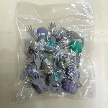 12pc Horror Story Ghost Head Finger Cover Mini Ghost Zombie Telling Story Puppets Hand Toys Halloween Interactive Party Kid Gift