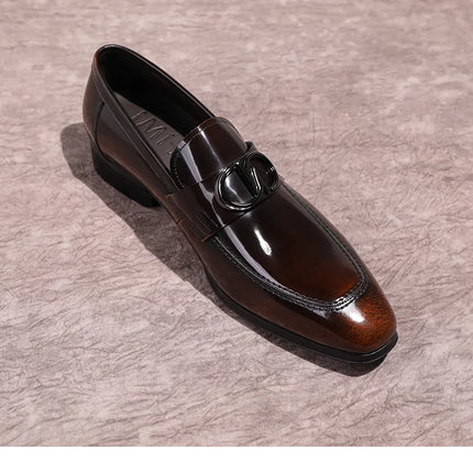 Men's Formal Shiny Handmade Leather Shoes Set Foot Business Casual Slip-on Shoe Shoes