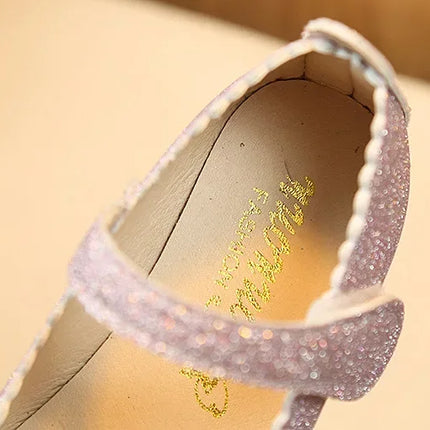 Girls Leather Shoes for Toddlers Kids Big Children Flats Glitter with Bow-knot Princess Sweet Bling Dress Shoes for Dance Party
