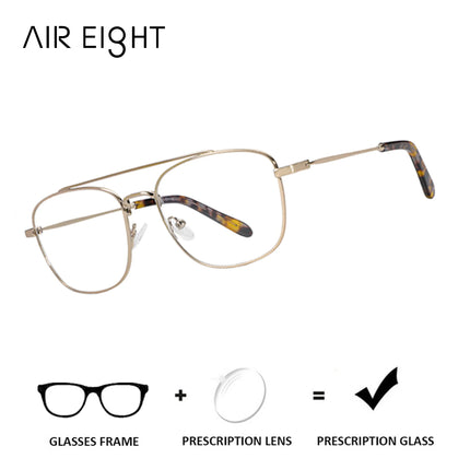 AIR EIGHT Aviator Prescription Glasses Men Metal Frame Progressive Lenses With Photochromic Myopia Correction