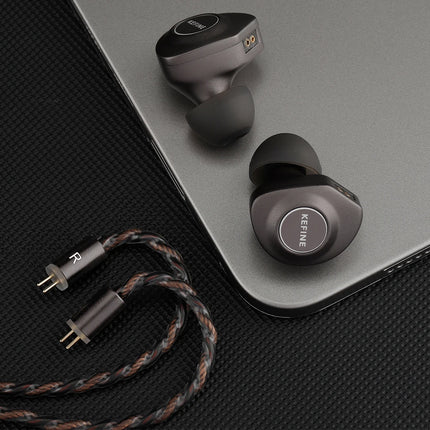 KEFINE Delci 10mm DLC+PU Diaphragm Dynamic Driver Hifi Wired IEM Earphones with CNC Metal & Detachable 0.78mm 2pin 3.5mm Cable