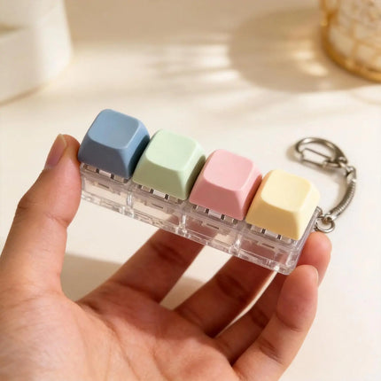 4 Keyboard Finger Keyboard Keycap Stress Relief Fidget Keychain Gadget Key Button Decompression Toy Adult