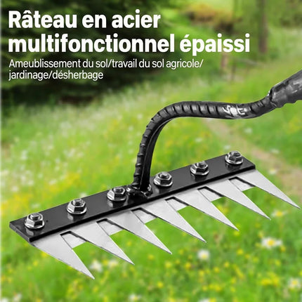 5/6/7/8 Teeth 1PCS Carbon Steel Garden Hand Rake for Farm Garden Weeding Tools Scarifier Agricultural Nail Harrow Metal Harrow
