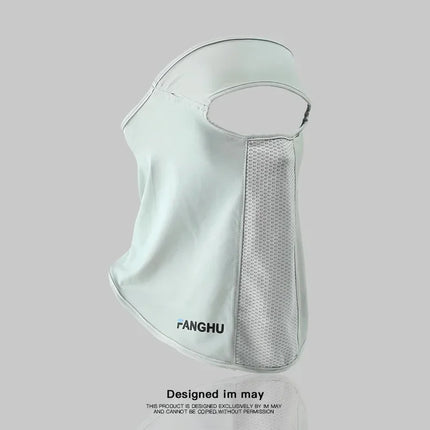Facial Gini Summer Sports Ear Cord Scarves Mask Neck Protection Anti-UV Ice Silk Sunscreen Mask Face Veil with Eyeglass Hole