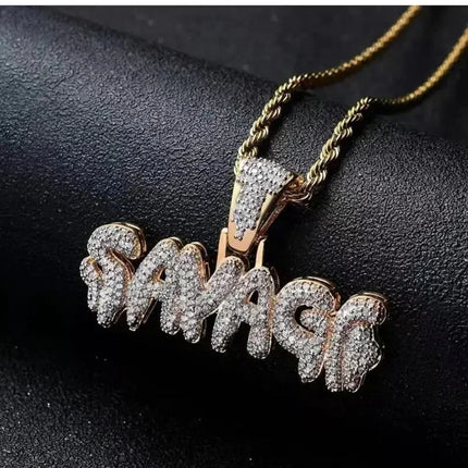 Hip Hop Iec Out Put Crystal Zirconia Dollar Sign Pendant Necklace Fashion Punk Cool Rock Rap Party Jewelry Accessories for Men