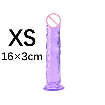 Cheap Women Erotic Anal 5 Colors Big Transparent Dildo Suction Cup Jelly Dick Sex Toys Soft Clitori Vaginal Masturbators Penis
