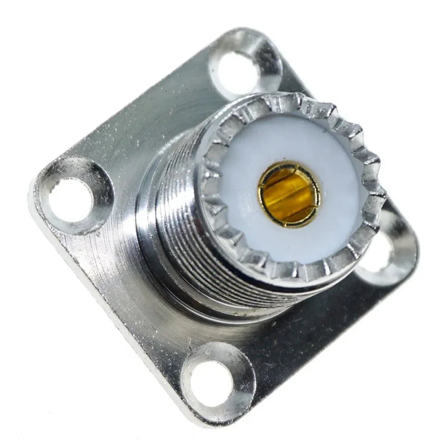 1PC UHF Female SO239 UHF Male PL259 Flange Mount RF Connector Adapter Test Converter Panel Chassis Mount Handle RF Coax Cable