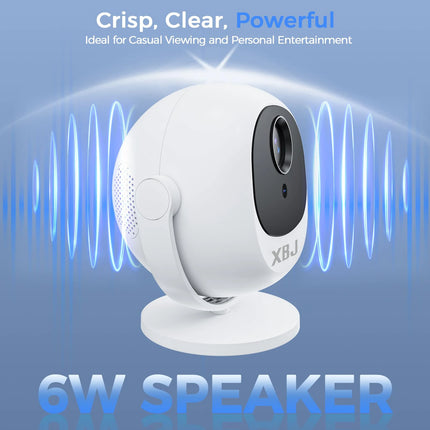 XBJ Mini  4K Home Theater Projector, Android WiFi 6 BT 5.0 Auto Keystone 360° Rotation Portable Video Projector for Outdoor Home