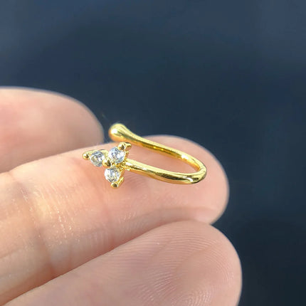 1PC Fake Piercing Nose Ring Cuff for Women Trend Ear Cuff Heart Cross Star Flower Butterfly Shaped Nose Clip Ring Body Jewelry