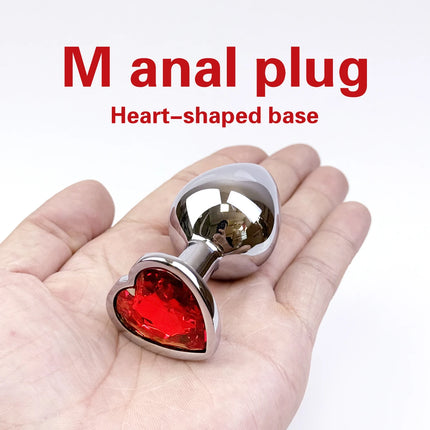 Metal Heart-shaped Butt Plug G-spot Massagers Masturbation Tools Beginner Anal Plug Adult Couple Sexual Health Adult Sex Toys