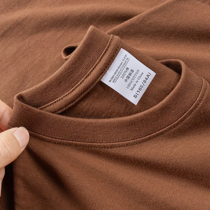 600G Heavy Cotton Short-sleeved T-shirt Men's and Women's Summer Loose Casual Trend Versatile Round Neck Half-sleeved Clothes