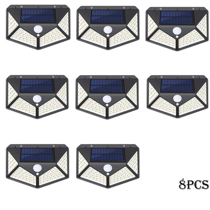 1-12 Pack Solar Lights Outdoor 100 LED Wall Lamp Motion Sensor Lights Waterproof Solar Street Light for Garden Porch Yard Garage