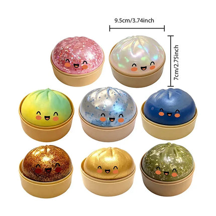 Dumpling Squishies Simulation Flash Dumpling Pressure Ball Slow Rebound Soft Pinch Decompression Home Office Decor Birthday Gift