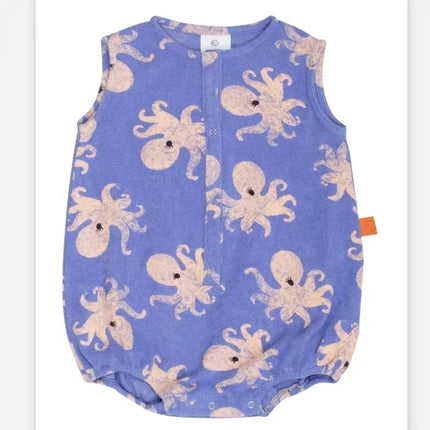 OUYANG&IVAN SsWyn2025 Mid Blue Denim Sailor Collar Romper Floral Baby One-pieces for Babies Boy Girl Bodysuits