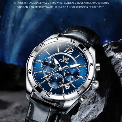 OPK 6066 Man Watch Fashion Original Business Quartz﻿ Wristwatch Waterproof Luminous Week Date Calendar Window Watch For Man